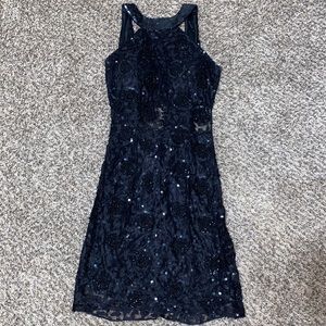 Primavera Black Sequin Backless Dress